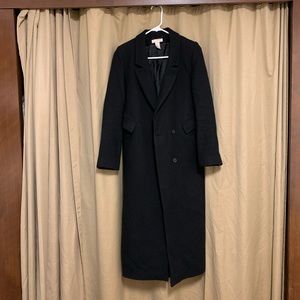 H&M black long wool coat US Sz 2